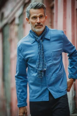 Blue Dot Organic Japanese Scarf