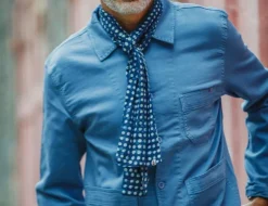 Blue Dot Organic Japanese Scarf