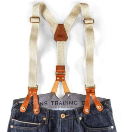 Cream Leather Braces
