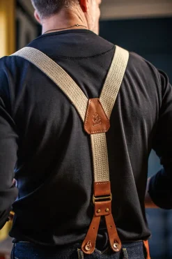 Cream Leather Braces