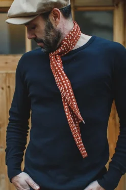 Rust Dot Japanese Scarf