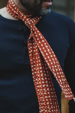 Rust Dot Japanese Scarf