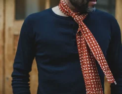 Rust Dot Japanese Scarf