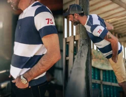 &Sons 75 T-Shirt Indigo Stripe