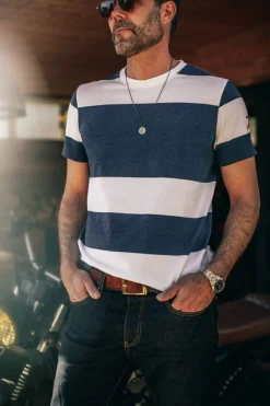 &Sons 75 T-Shirt Indigo Stripe