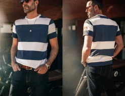 &Sons 75 T-Shirt Indigo Stripe