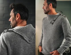 &Sons Ahab Submariner Rollneck Jumper Grey