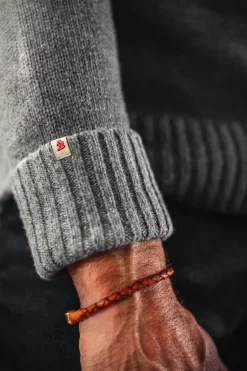 &Sons Ahab Submariner Rollneck Jumper Grey