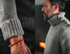 &Sons Ahab Submariner Rollneck Jumper Grey
