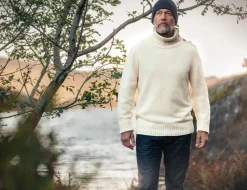 &Sons Ahab Submariner Rollneck Jumper Ecru