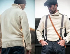 &Sons Ahab Submariner Rollneck Jumper Ecru