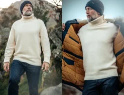 &Sons Ahab Submariner Rollneck Jumper Ecru