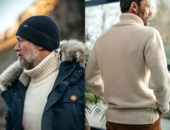 &Sons Ahab Submariner Rollneck Jumper Ecru