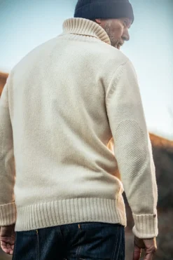 &Sons Ahab Submariner Rollneck Jumper Ecru