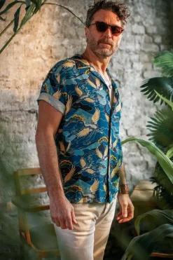 &Sons Aloha Crane Club Shirt Blue