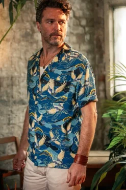 &Sons Aloha Crane Club Shirt Blue
