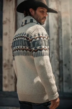 &Sons Alpine Cardigan Ecru