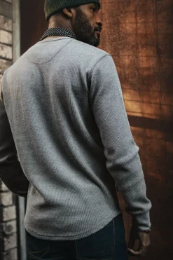 &Sons Base Waffle Crew Neck Grey Marl