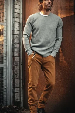 &Sons Base Waffle Crew Neck Grey Marl