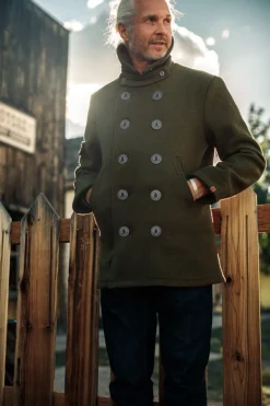 &Sons Boardwalk Peacoat Army Green