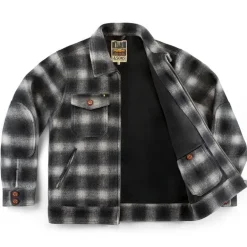 &Sons Cab Coat Grey Check