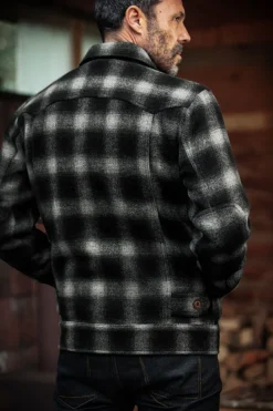 &Sons Cab Coat Grey Check