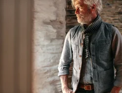 &Sons Drifter Wool Waistcoat Grey