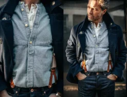 &Sons Emerson Shirt Indigo Stripe