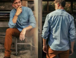 &Sons Emerson Shirt Indigo Stripe