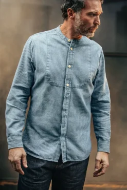 &Sons Emerson Shirt Indigo Stripe
