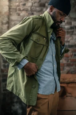 &Sons Flag Overshirt Army Green