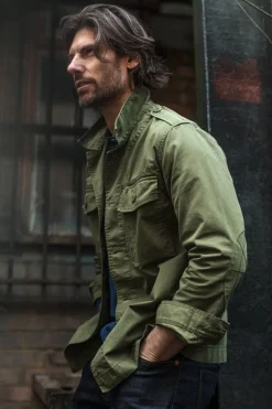 &Sons Flag Overshirt Army Green