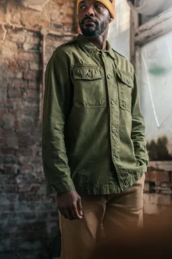 &Sons Flag Overshirt Army Green