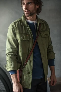 &Sons Flag Overshirt Army Green