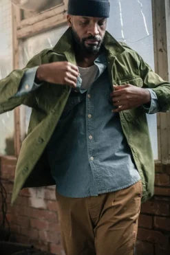 &Sons Flag Overshirt Army Green