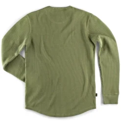 &Sons Glen Pocket Waffle Crew Surplus Green