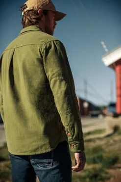 &Sons Lichen Moleskin Shirt Army Green