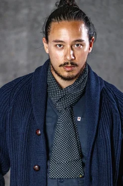 &Sons Midnight Black Dot Scarf