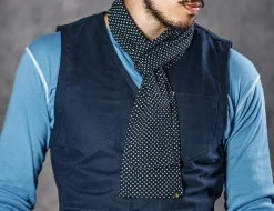 &Sons Midnight Black Dot Scarf
