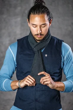 &Sons Midnight Black Dot Scarf