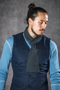 &Sons Midnight Black Dot Scarf