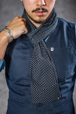 &Sons Midnight Black Dot Scarf