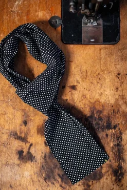 &Sons Midnight Black Dot Scarf