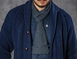 &Sons Midnight Black Dot Scarf