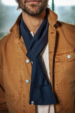 &Sons Navy Scarf