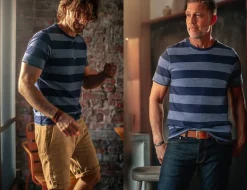 &Sons Papillon T-Shirt Navy Stripe
