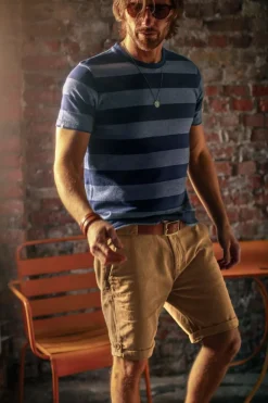 &Sons Papillon T-Shirt Navy Stripe