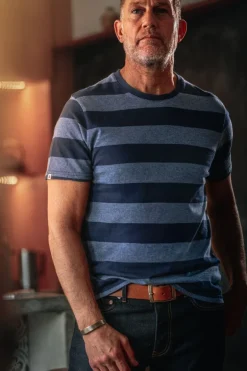 &Sons Papillon T-Shirt Navy Stripe