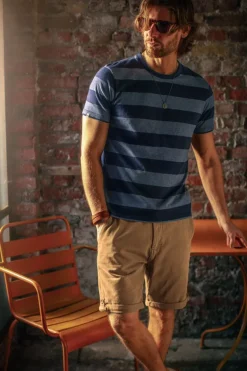 &Sons Papillon T-Shirt Navy Stripe