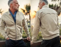 &Sons Rebel Harrington Jacket Stone